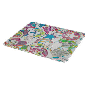Hand Drawn By EDDArt - Stars And Hearts 1 Cutting Board
