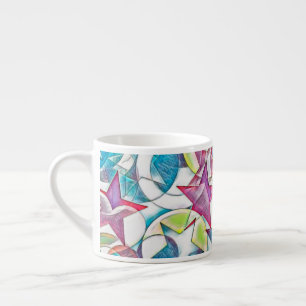 Hand Drawn By EDDArt - Stars And Hearts 1 Espresso Cup