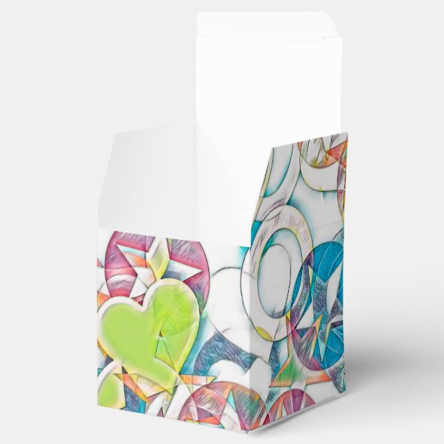 Hand Drawn By EDDArt - Stars And Hearts 1 Favour Box (Opened)