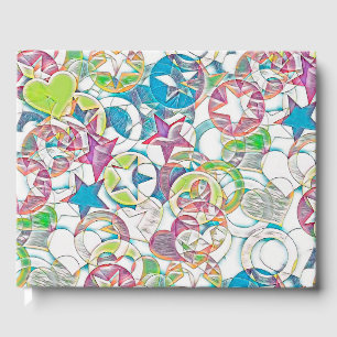Hand Drawn By EDDArt - Stars And Hearts 1 Guest Book