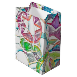 Hand Drawn By EDDArt - Stars And Hearts 1 Medium Gift Bag