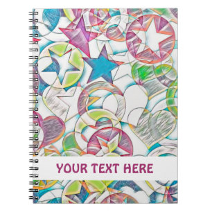 Hand Drawn By EDDArt - Stars And Hearts 1 Notebook