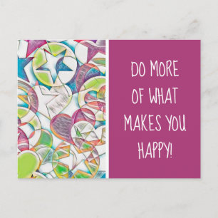 Hand Drawn By EDDArt - Stars And Hearts 1 Postcard