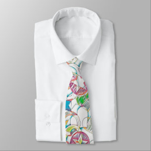 Hand Drawn By EDDArt - Stars And Hearts 1 Tie