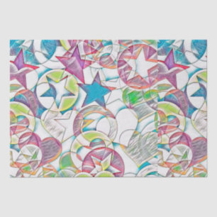 Hand Drawn By EDDArt - Stars And Hearts 1 Tissue Paper