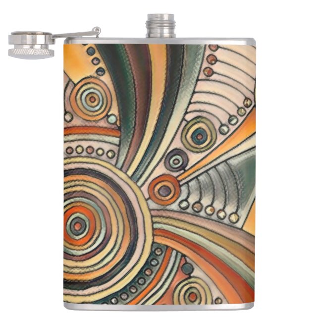 Hand Drawn By EDDArt - Thoughts 1 Hip Flask (Opened)
