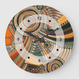 Hand Drawn By EDDArt - Thoughts 1 Large Clock