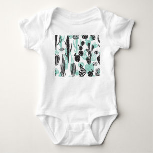 Hand Drawn Cacti: Doodle Seamless Baby Bodysuit