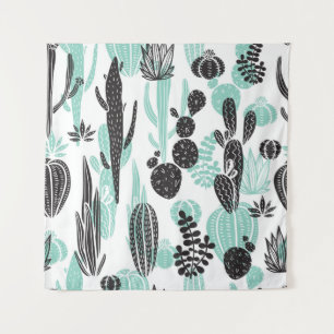 Hand Drawn Cacti: Doodle Seamless Tapestry