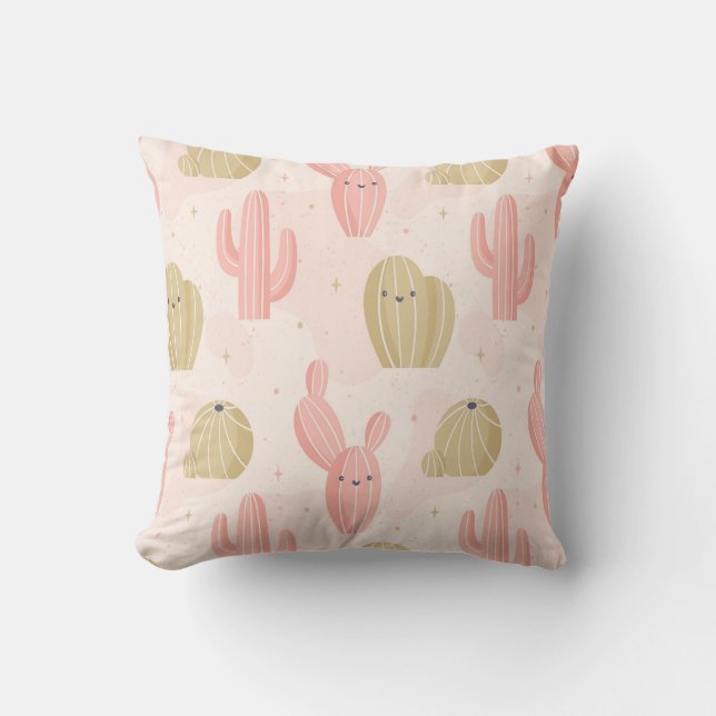 hand drawn cactus cushion (Front)