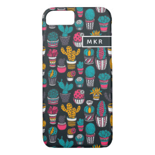 Hand Drawn Cactus in Sketch Style Pattern iPhone 8/7 Case