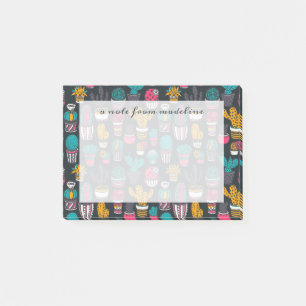 Hand Drawn Cactus in Sketch Style Pattern Post-it Notes