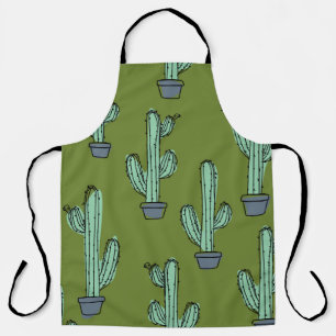 Hand drawn cactus pattern apron