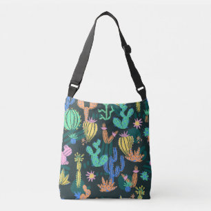 Hand-drawn cactus: Scandinavian seamless. Crossbody Bag