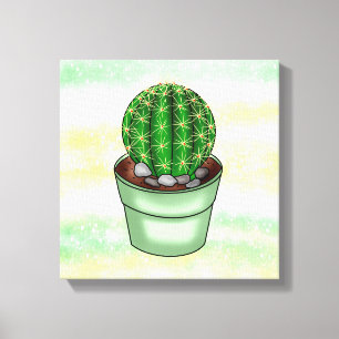 Hand drawn Cactus Succulent Canvas Print