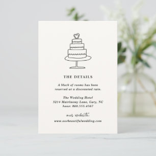 Hand Drawn Cake Doodle Modern Wedding Enclosure Card