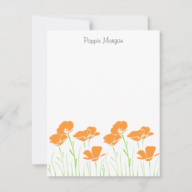 Hand Drawn California Poppies    Card (Front)