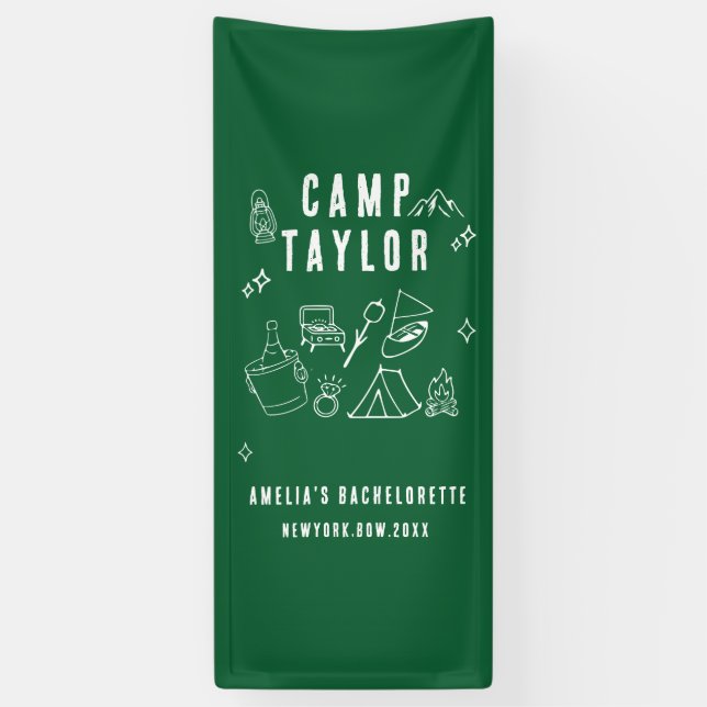 Hand drawn Camp Bachelorette Custom  Banner (Vertical)