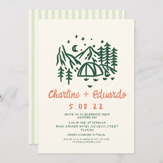 Hand drawn Camp Nature Scribble Wedding  Invitation (Creator Uploaded)