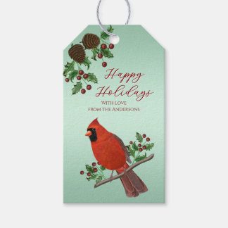 Hand-Drawn Cardinals & Greenery | Christmas Gift Tags