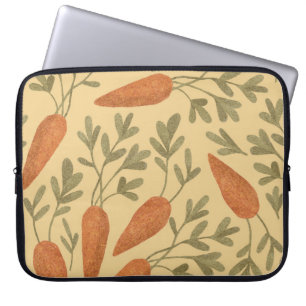 Hand-drawn carrots, colourful seamless pattern. laptop sleeve