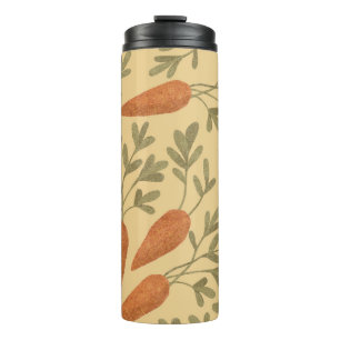 Hand-drawn carrots, colourful seamless pattern. thermal tumbler