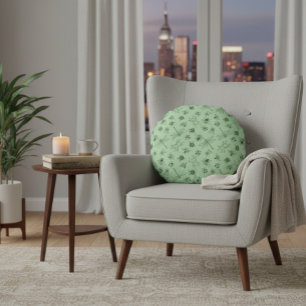 Hand-Drawn Cartoon Insects Pattern Round Cushion