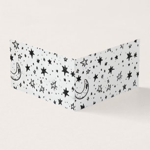 Hand Drawn Celestial Night Sky Pattern Business Card