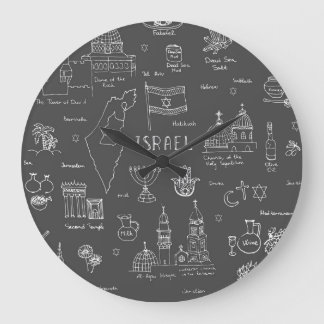 Hand drawn Chalkboard Acrylic Wall Clock