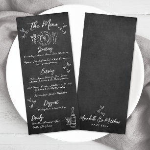Hand Drawn Chalkboard Whimsical Wedding Menu
