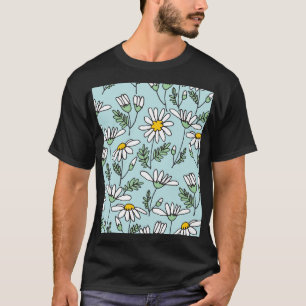Hand-Drawn Chamomile Pattern. T-Shirt
