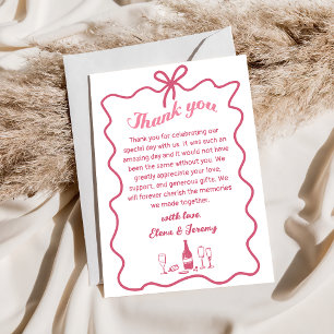 Hand Drawn Champagne Wedding Thank You Card
