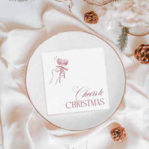 Hand Drawn "Cheers to Christmas" Holiday Party Napkin