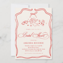 Hand Drawn Cherub Vintage Cupid Bridal Shower
