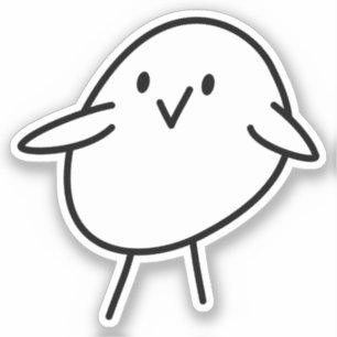 Hand Drawn Chick Custom-Cut Vinyl Sticker