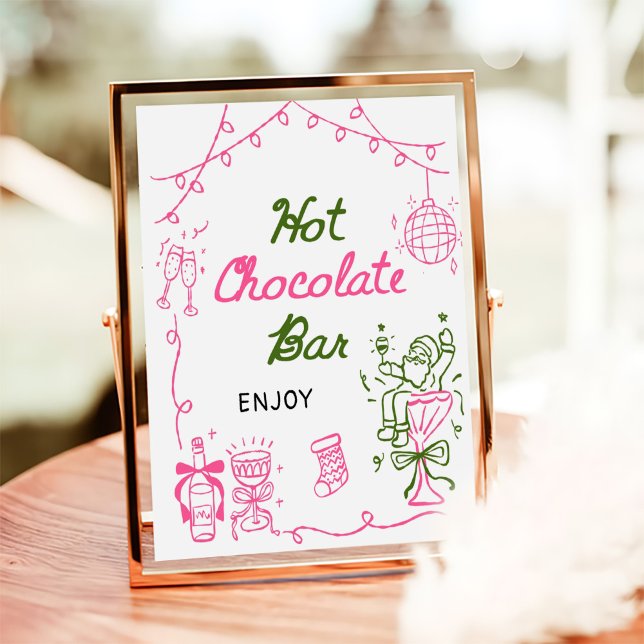 Hand Drawn Christmas Bridal Shower Hot Chocolate Poster (Creator Uploaded)