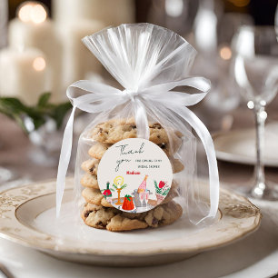 Hand Drawn Christmas Bridal Shower Thank You Classic Round Sticker