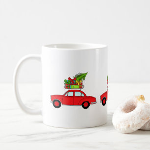 Hand drawn Christmas car with gifts Coffee Mug