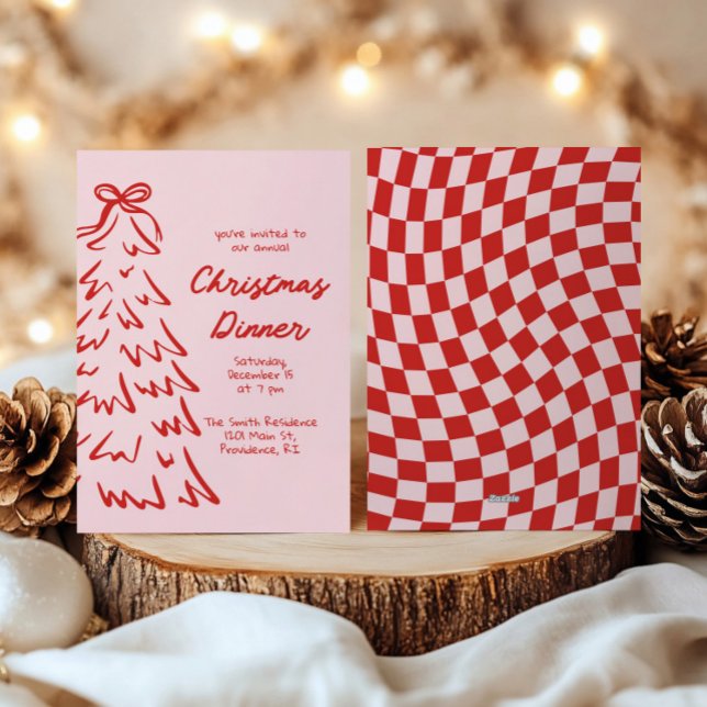 Hand Drawn Christmas Dinner Holiday Party Invite (Creator Uploaded)
