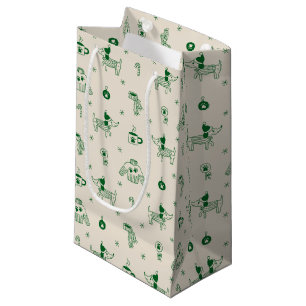 Hand-Drawn Christmas Dogs Gift Bag