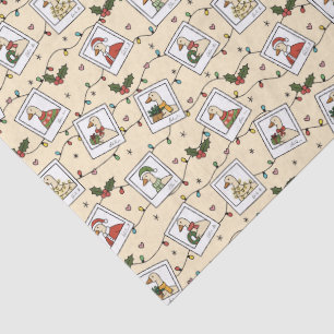 Hand Drawn  Christmas Geese Beige Tissue Paper