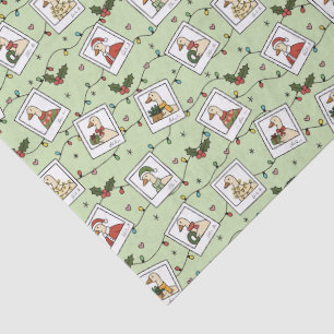 Hand Drawn  Christmas Geese Green Tissue Paper