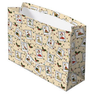 Hand Drawn Christmas Geese - Large Gift Bag
