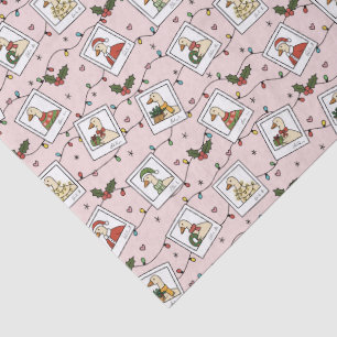 Hand Drawn Christmas Geese Pink Tissue Paper
