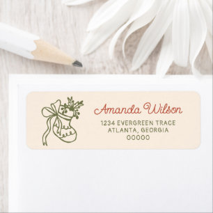 Hand Drawn Christmas Holiday Party Return Address Label
