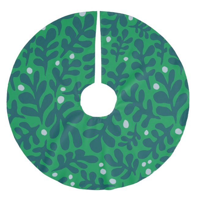 Hand Drawn Christmas Illustration Brushed Polyester Tree Skirt (Front)