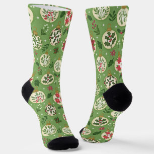 Hand Drawn Christmas Ornaments Socks