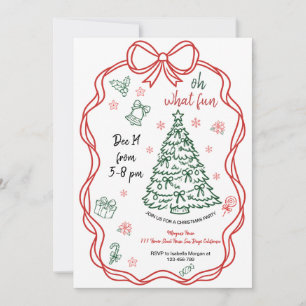 Hand Drawn Christmas Party Celebration Invitation
