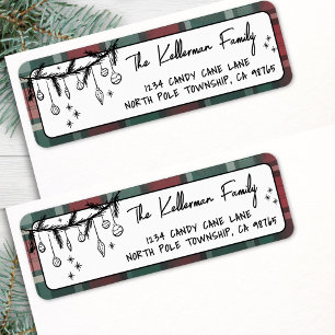 Hand Drawn Christmas Return Address Label