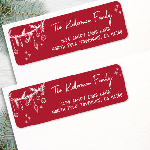 Hand Drawn Christmas Return Address Label